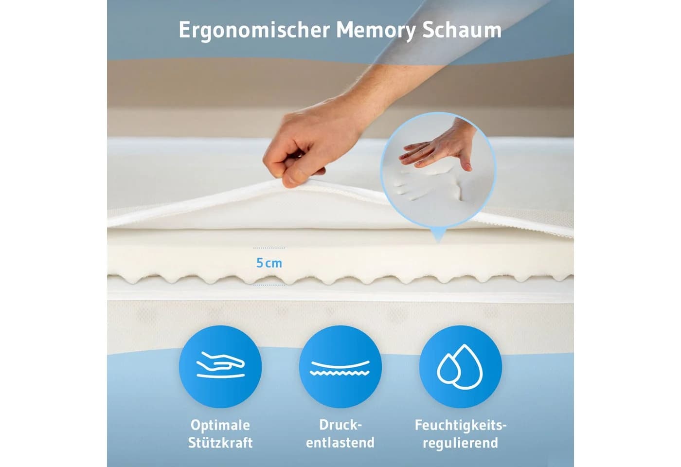 Third of Life Matratzentopper AERO ActiveClima 5 cm Memory-Schaum - Bild 3