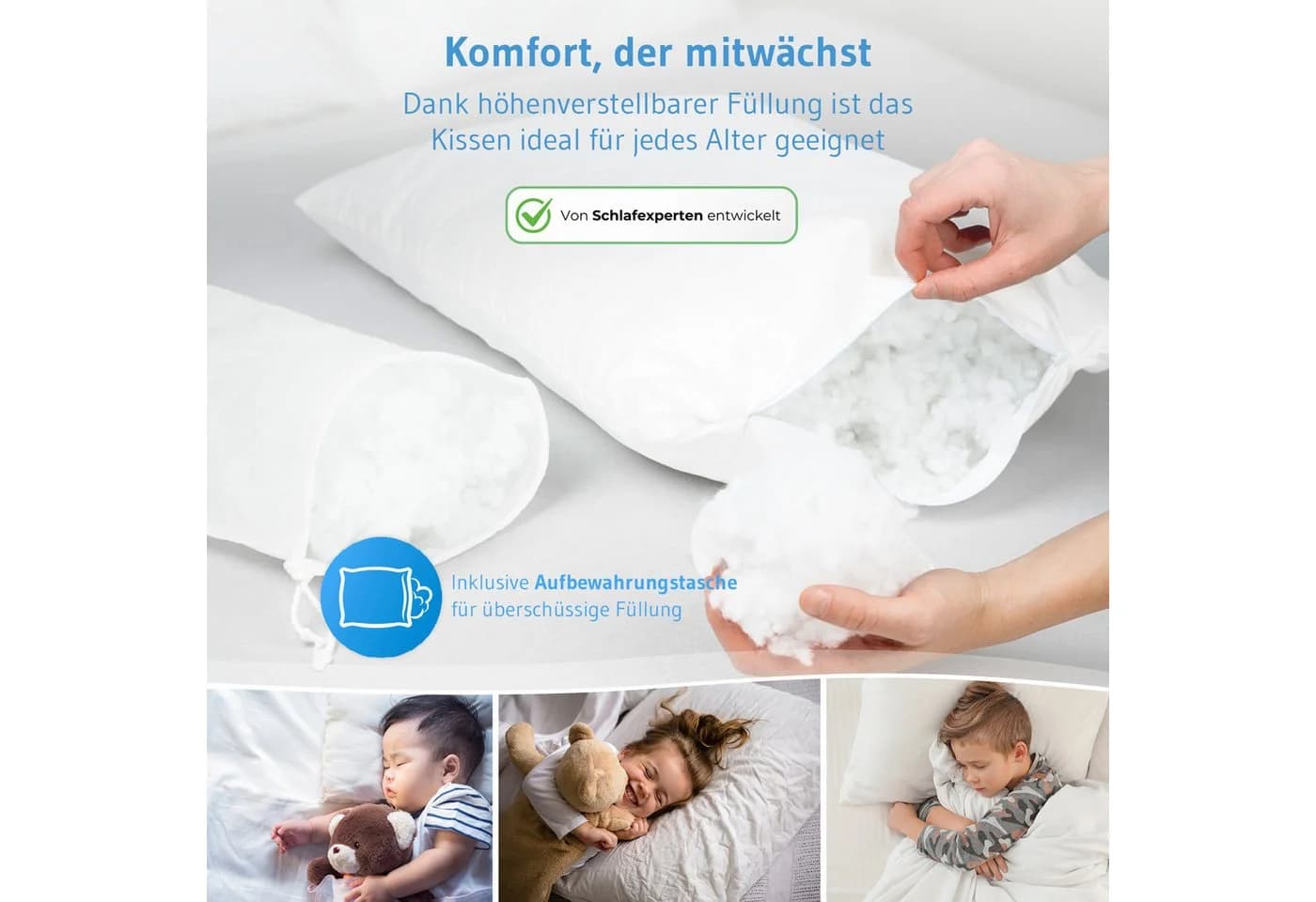 Third of Life Baumwollkissen TILLA Kinderkissen höhenverstellbar Bio-Baumwolle - Bild 5