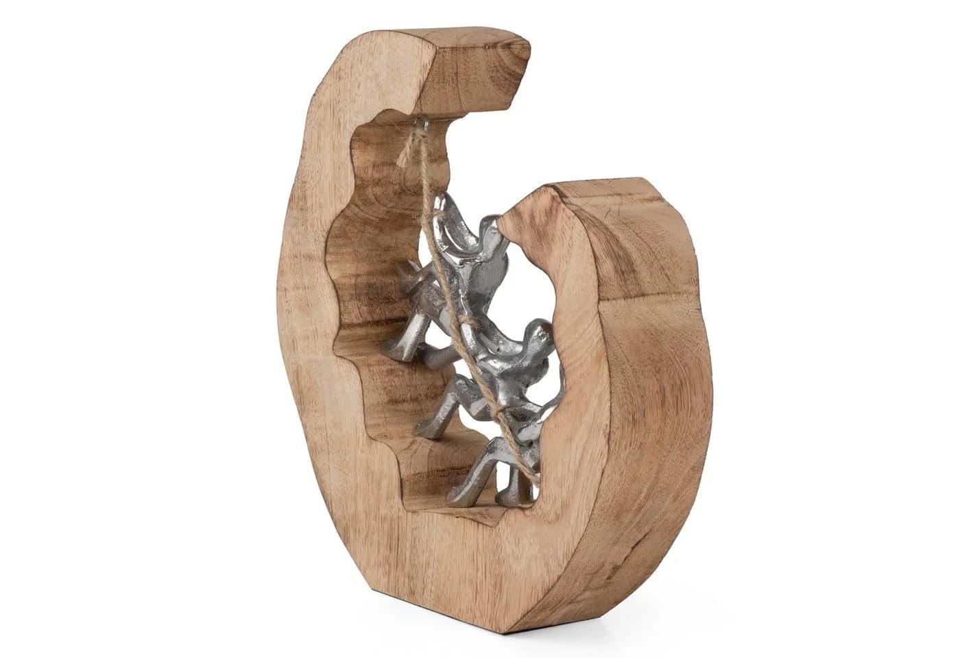 Moritz Teamwork-Skulptur Aluminium auf Mangoholz 24 cm - Bild 4