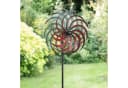 Moritz Metall-Windrad doppelläufig rot-türkis Gartendeko Bild 1