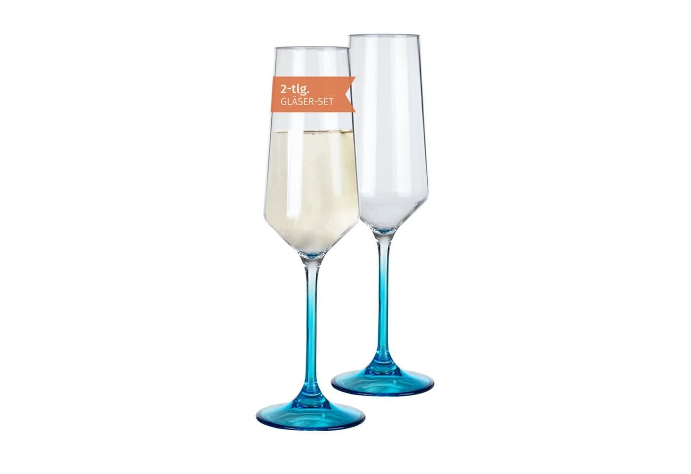 Moritz Sektglas Milano Champagnerglas 2er Set blau Polycarbonat - Bild 2