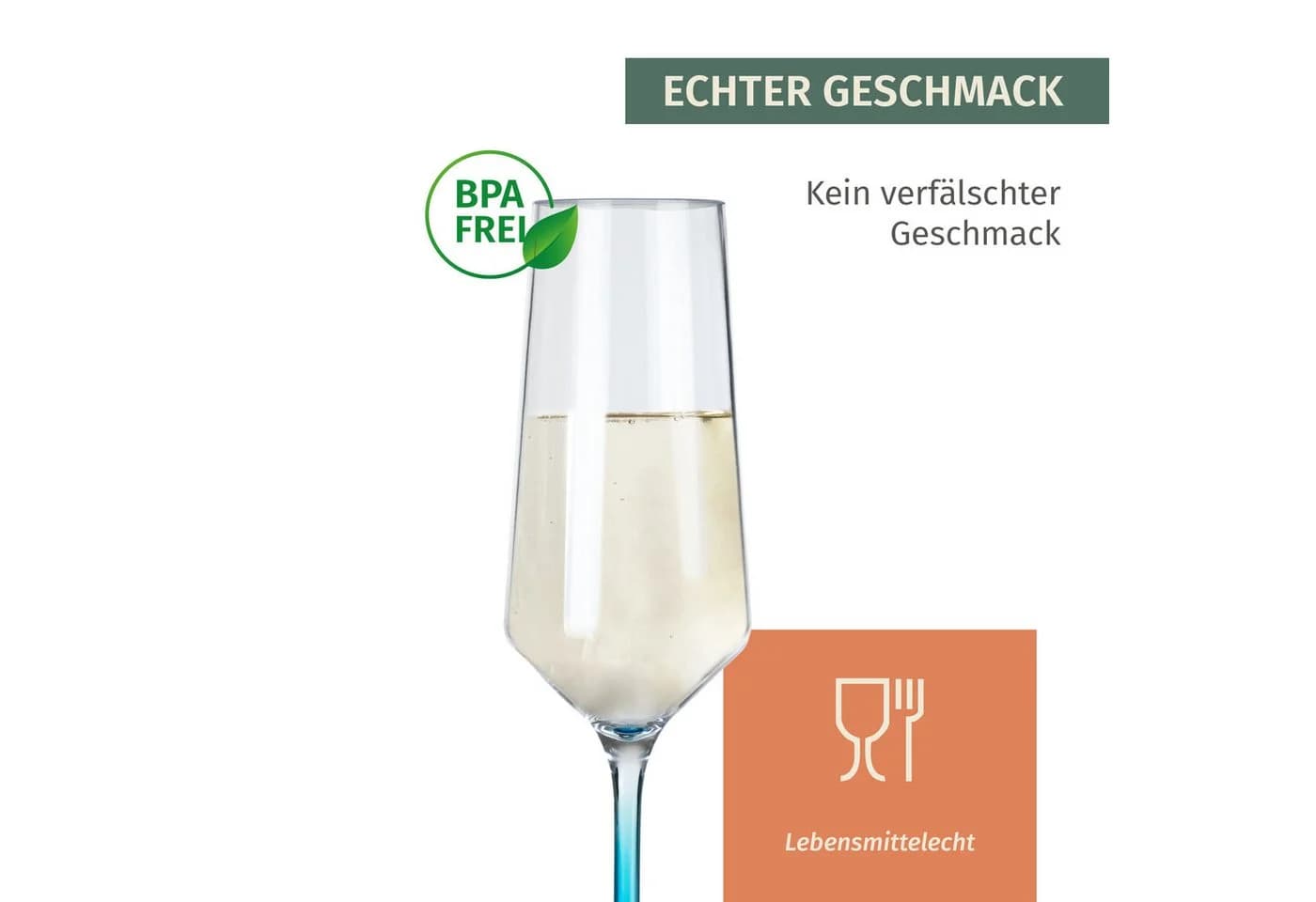 Moritz Sektglas Milano Champagnerglas 2er Set blau Polycarbonat - Bild 4