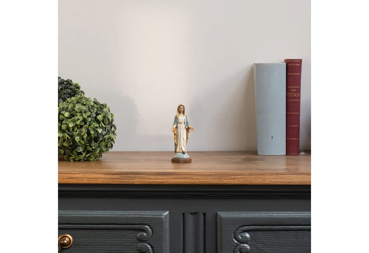 Moritz Dekofigur Jungfrau Maria Statue Blau-Gold Polyresin
