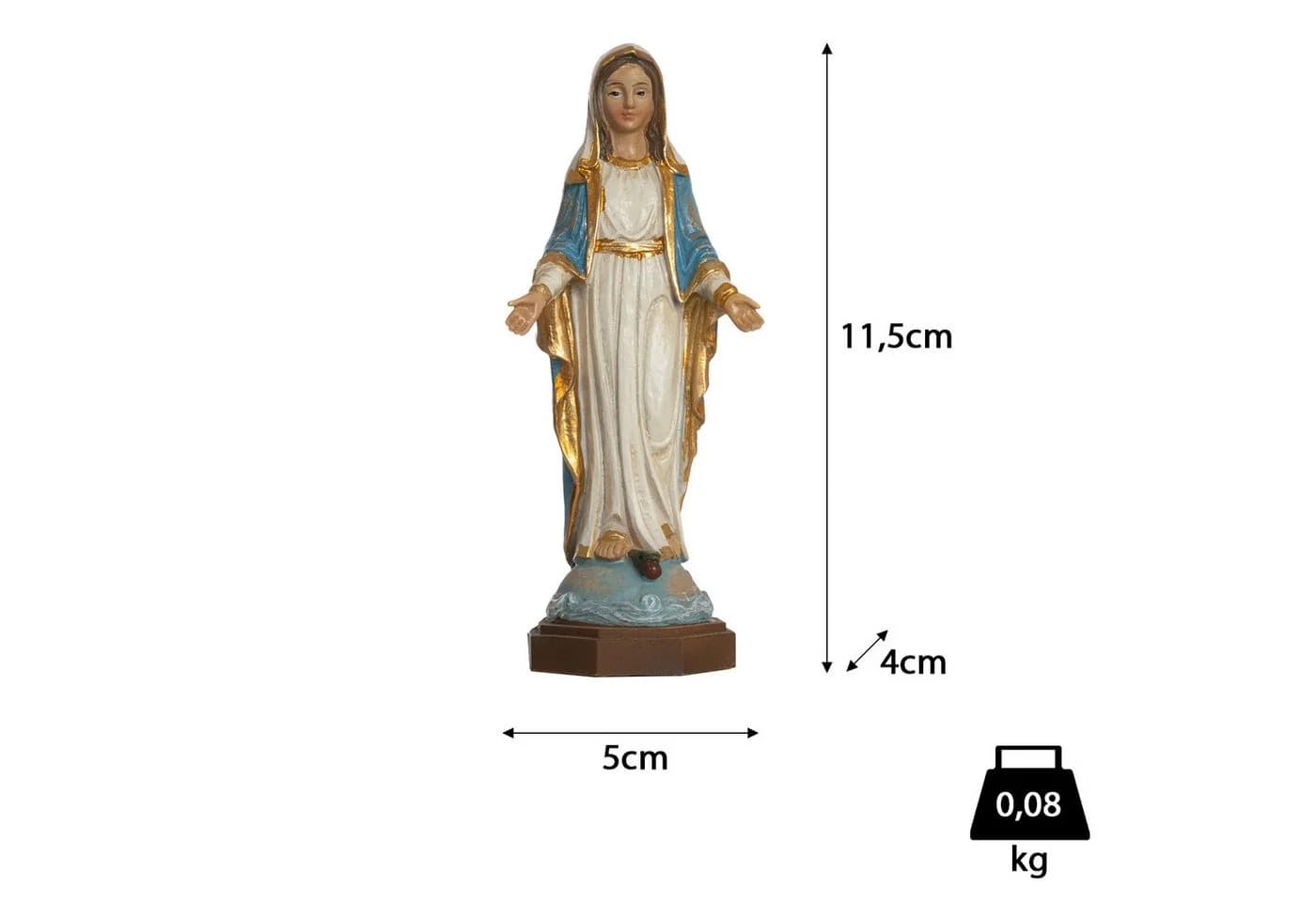 Moritz Dekofigur Jungfrau Maria Statue Blau-Gold Polyresin - Bild 3