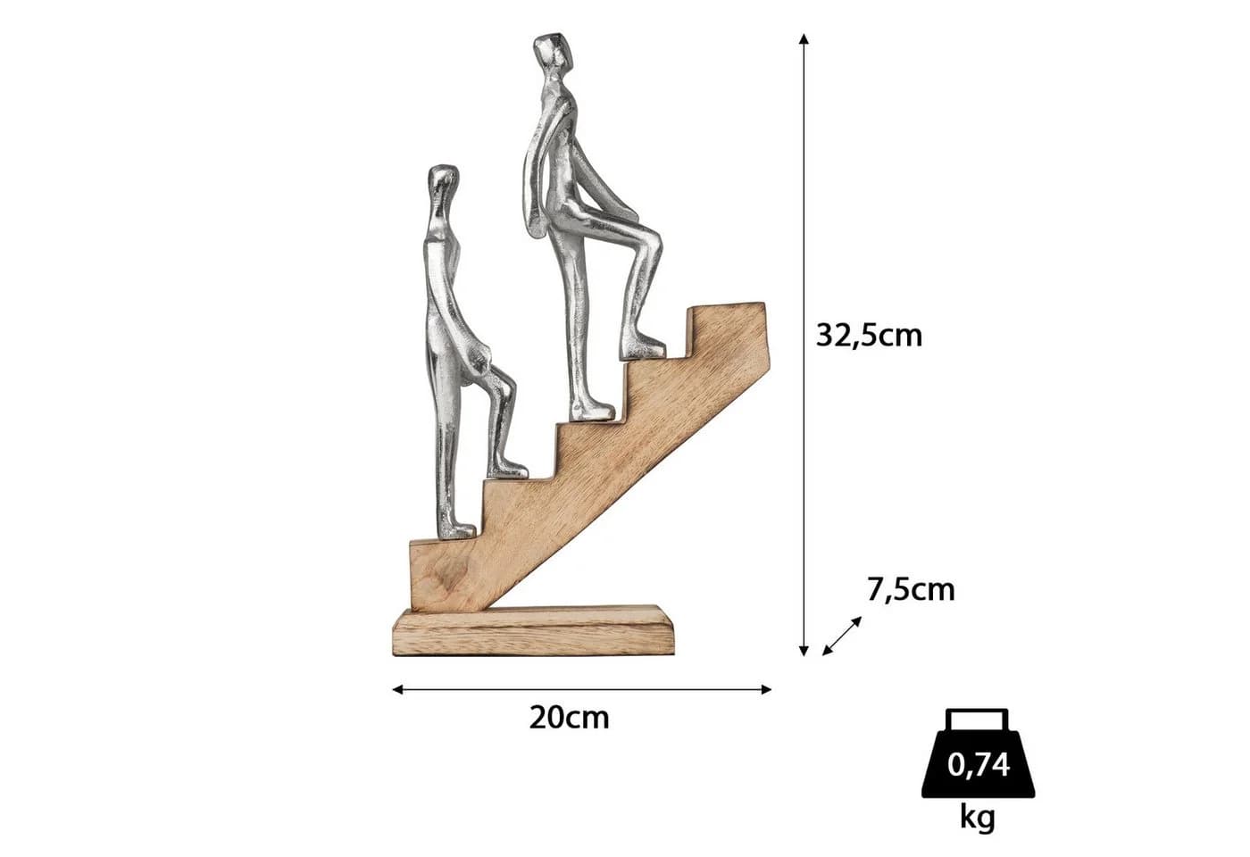 Moritz Skulptur Dekofigur Aufstieg mit 2 Personen aus Aluminium & Holz - Bild 3