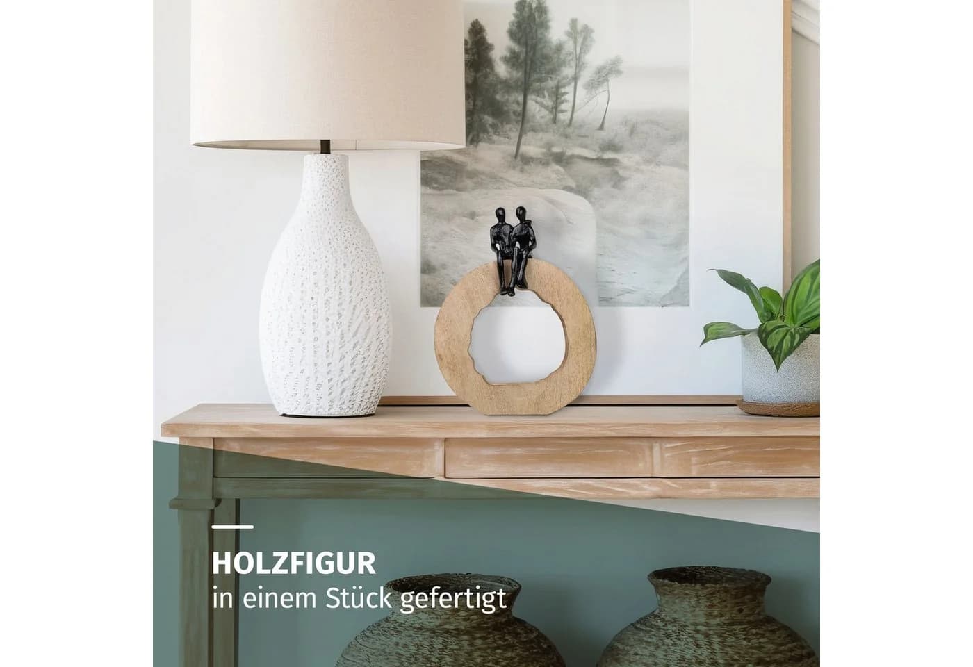 Moritz Dekofigur Be Together Schwarz Mangoholz Aluminium - Bild 3