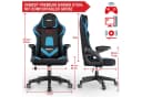 Onbest Gaming-Stuhl Ergonomisch Blau mit Lordosenkissen Bild 5