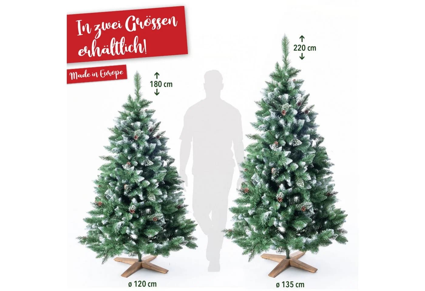 Onbest Weihnachtsbaum Winterland PVC mit Schnee-Effekt & Holzständer