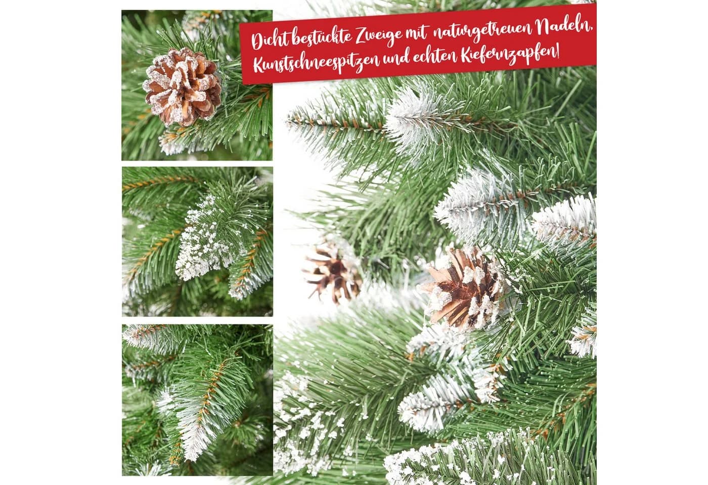 Onbest Weihnachtsbaum Winterland PVC mit Schnee-Effekt & Holzständer - Bild 3