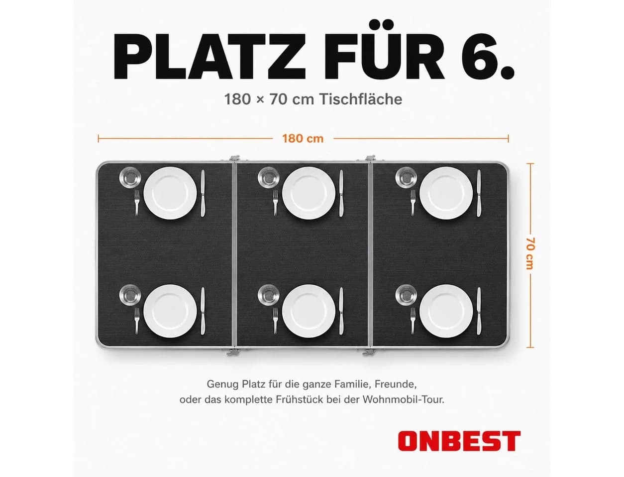 Onbest Klapptisch Sylt Aluminium Gestell Klappbar - Bild 4