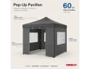 Onbest Pavillon Partyzelt 3x3m Pop-Up Grau Blau Weiß Bild 1