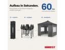 Onbest Pavillon Partyzelt 3x3m Pop-Up Grau Blau Weiß Bild 3