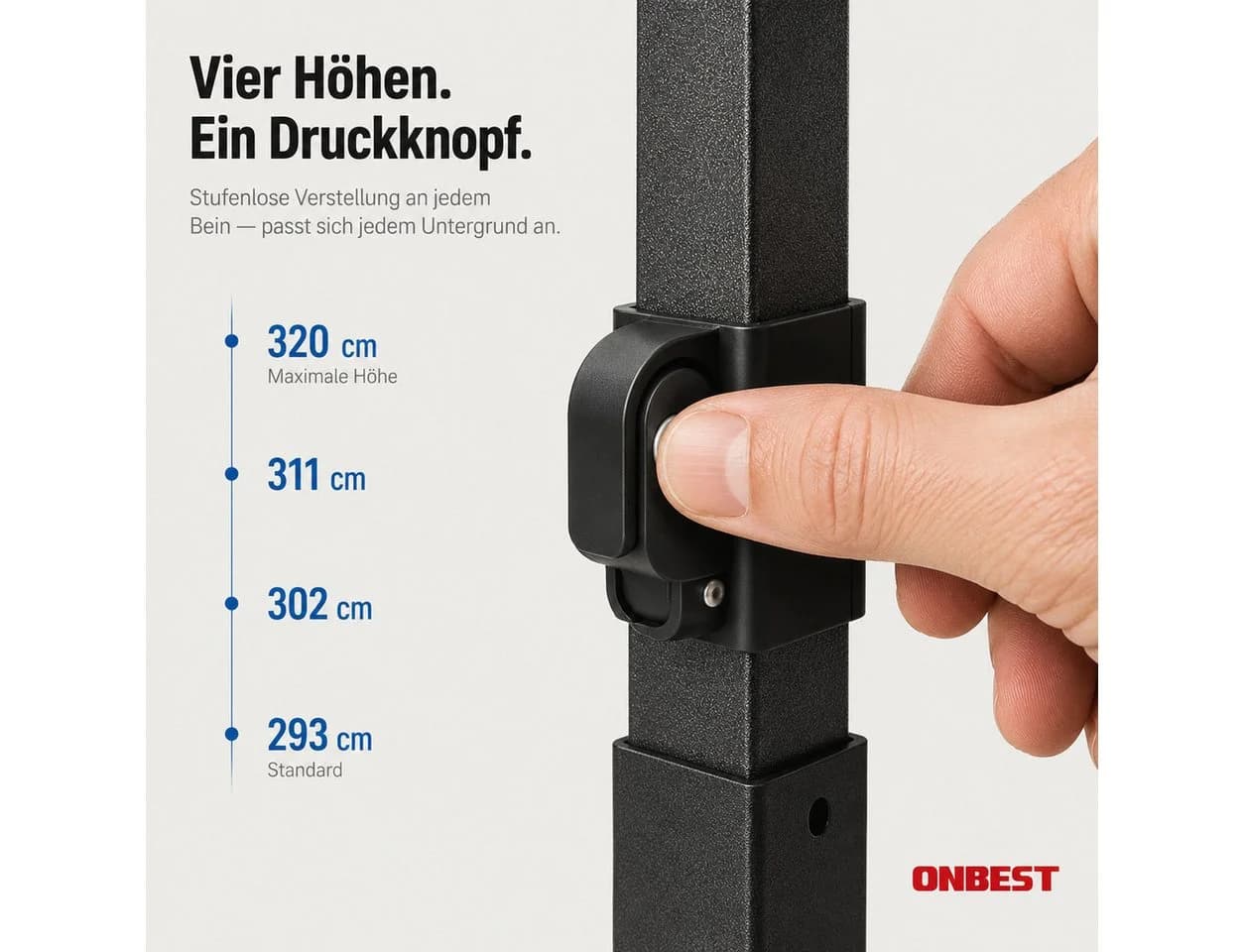 Onbest Pavillon Partyzelt 3x3m Pop-Up Grau Blau Weiß - Bild 5