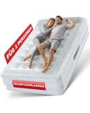 Onbest Luftbett Queensize mit elektrischer Pumpe und Kissen Weiß Bild 2