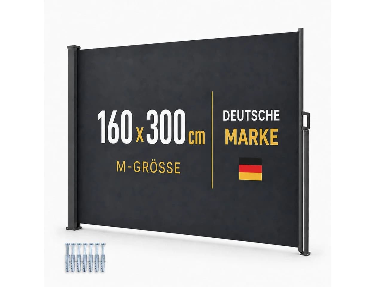 Onbest Seitenmarkise Sichtschutz Grau UV-beständig Wasserabweisend - Bild 2