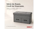Onbest Sitzbank mit Stauraum gepolstert faltbar Grau Leinenoptik Bild 3