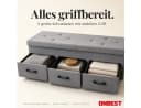 Onbest Sitzbank mit Stauraum gepolstert faltbar Grau Leinenoptik Bild 3