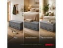 Onbest Sitzbank mit Stauraum gepolstert faltbar Grau Leinenoptik Bild 5