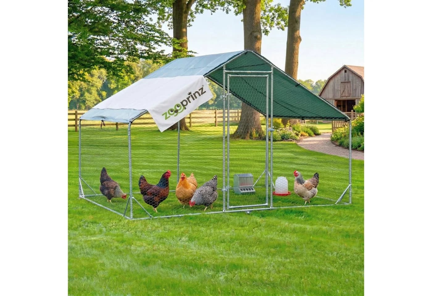 Zooprinz Hühnerstall Freilaufgehege Metall UV-beständig 210D-Oxford - Bild 2