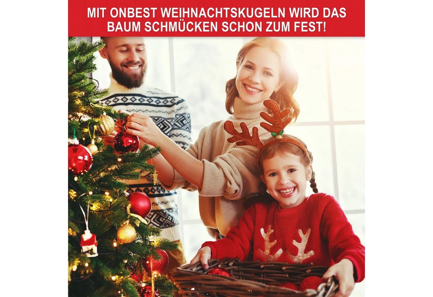 Onbest Weihnachtskugel-Set 128-tlg. Gold 3 Größen - Bild 4