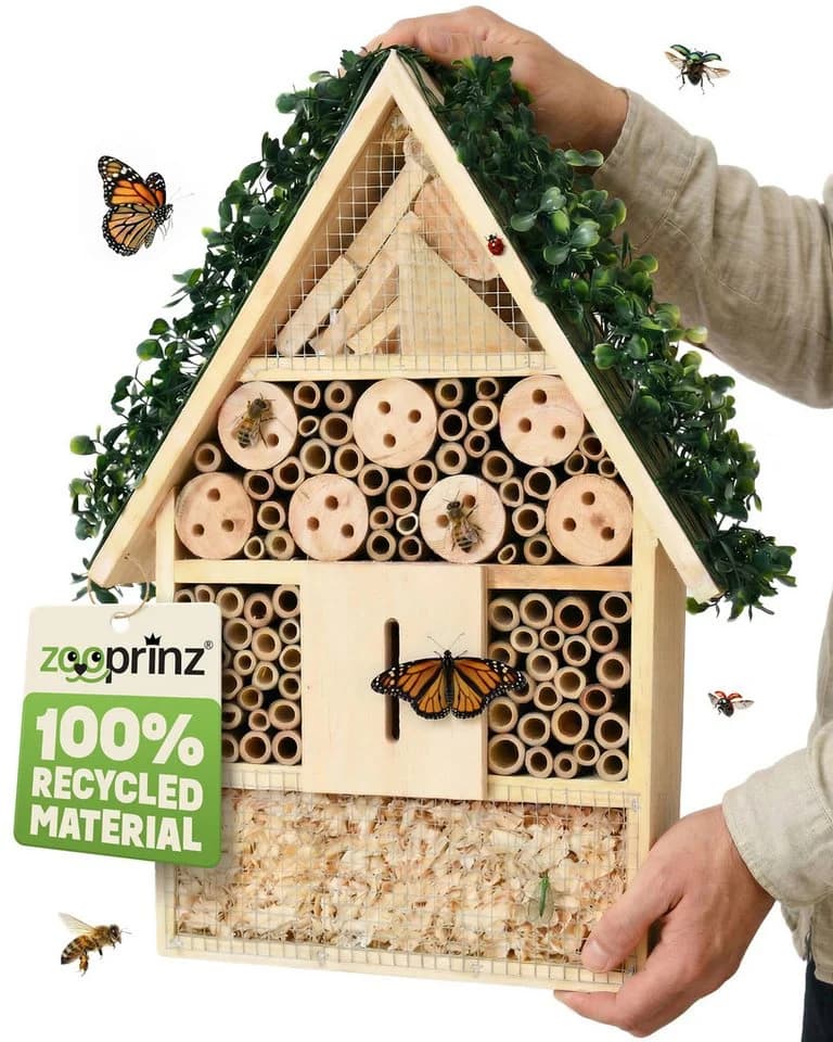 Zooprinz Insektenhotel XXL Vollholz, Bambus, Holz, Holzspäne, Holz mit Löchern - Bild 2