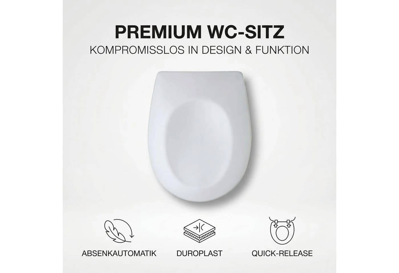 Onbest WC-Sitz mit Absenkautomatik Duroplast Weiß