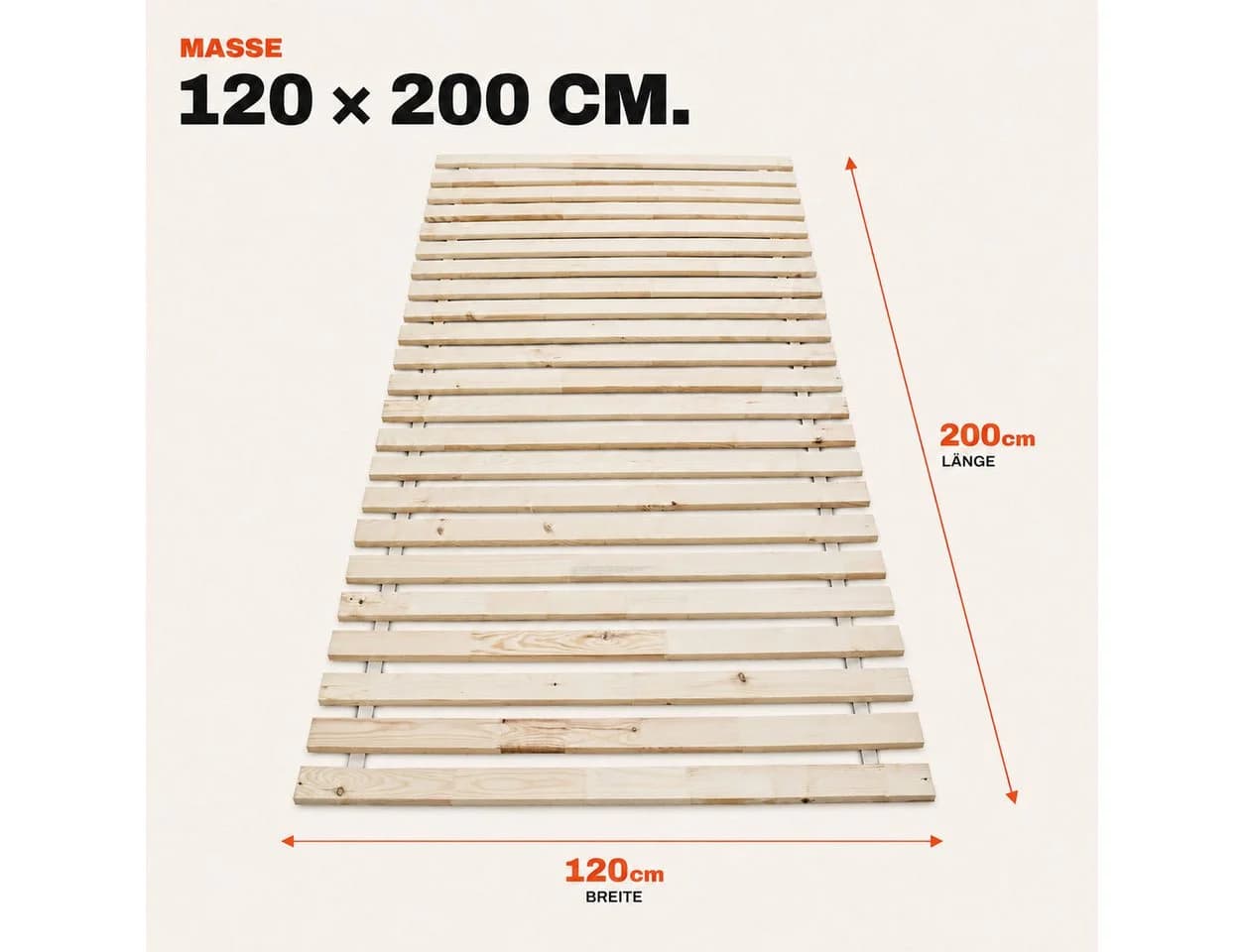 Wolkenland Lattenrost Rollrost Massivholz Kiefer 400kg Tragkraft