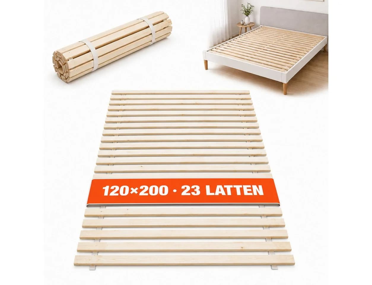 Wolkenland Lattenrost Rollrost Massivholz Kiefer 400kg Tragkraft - Bild 2