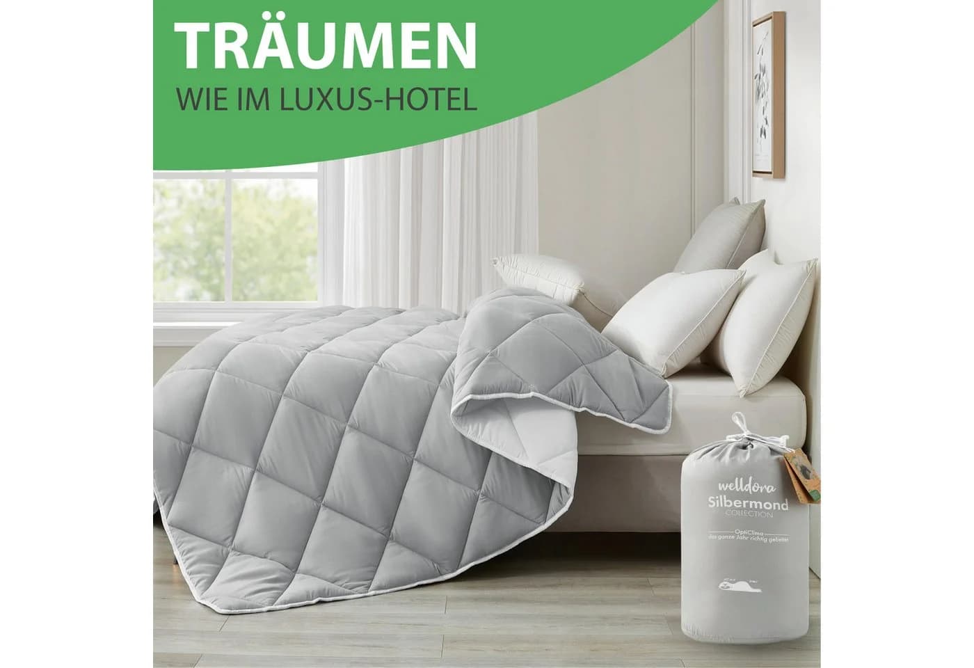 Welldora Microfaserbettdecke Allergiker Bettdecke Ganzjahresdecke für Sommer & Winter - Bild 3