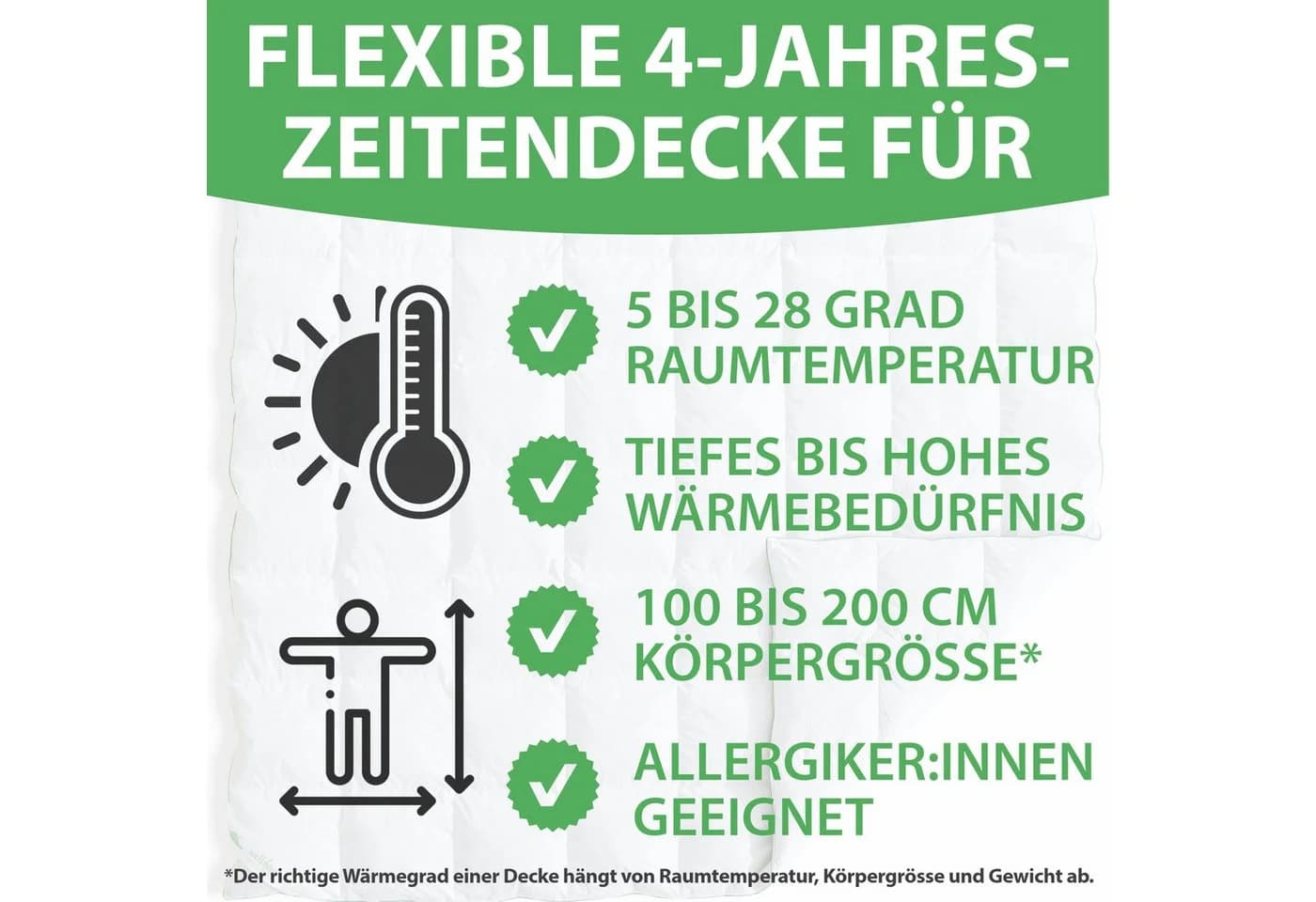 Welldora Daunenbettdecke 4-Jahreszeiten Komfort Allergiker - Bild 4