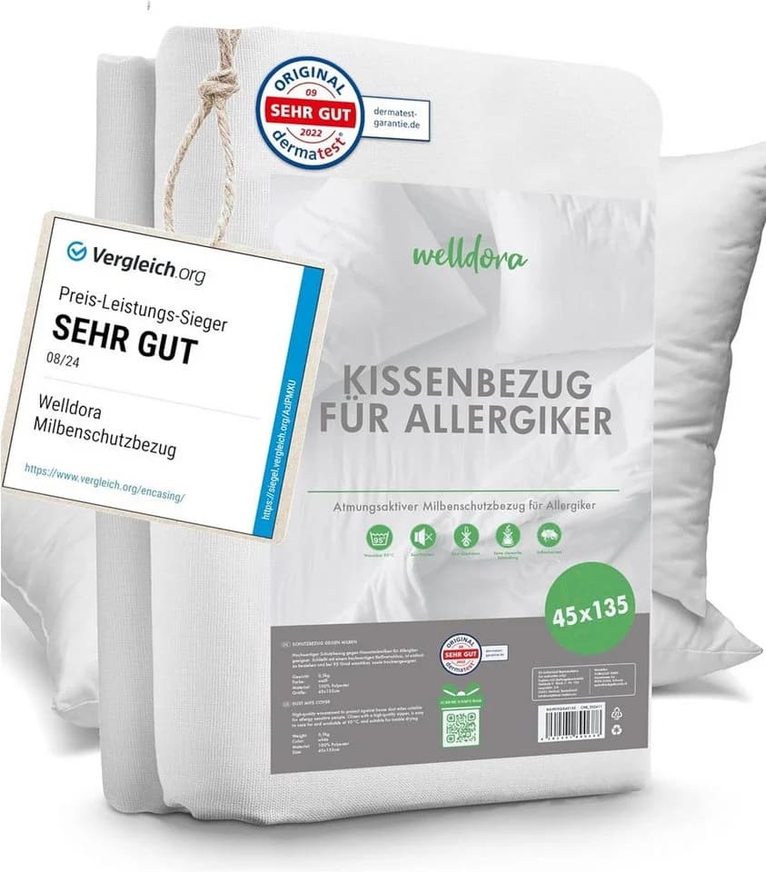 Welldora Kissenbezug Allergiker Weiß Milbenbezug Encasing - Bild 2