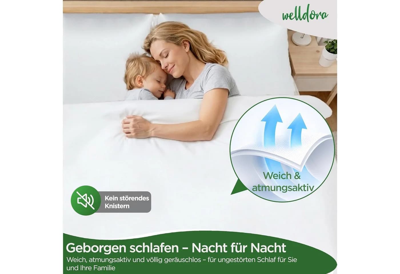 Welldora Bettbezug Milbenbezug Allergiker Encasing Mikrofaser - Bild 4