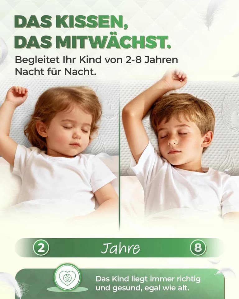 Welldora Kinderkissen Memory Foam 30x50 cm ergonomisch