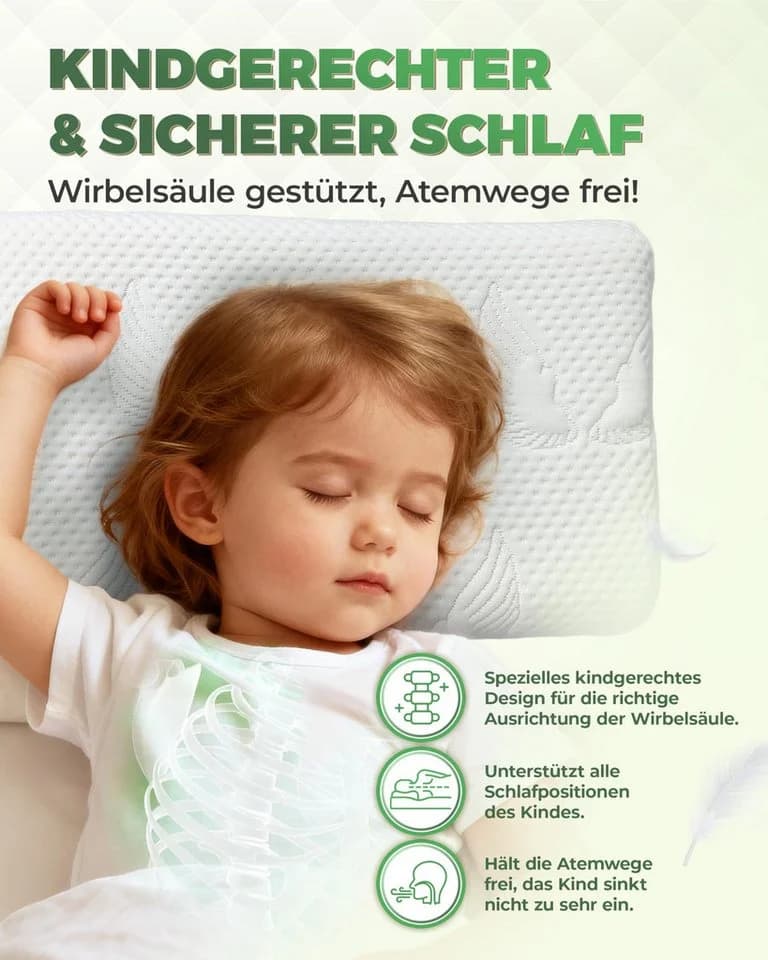 Welldora Kinderkissen Memory Foam 30x50 cm ergonomisch - Bild 3