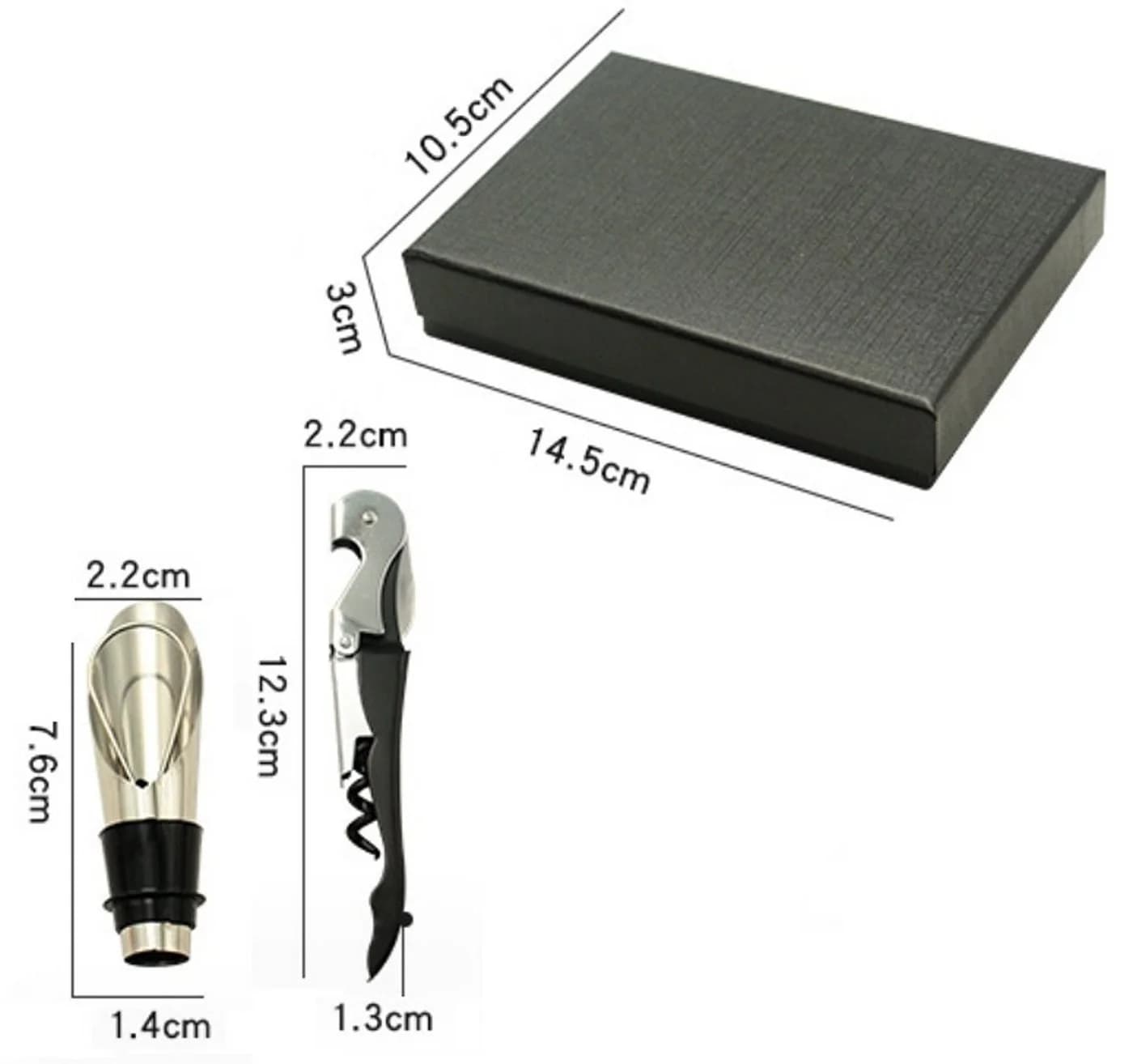 BAYLI Weinöffner-Set 4-teilig mit Geschenkkarton Edelstahl Schwarz - Bild 5
