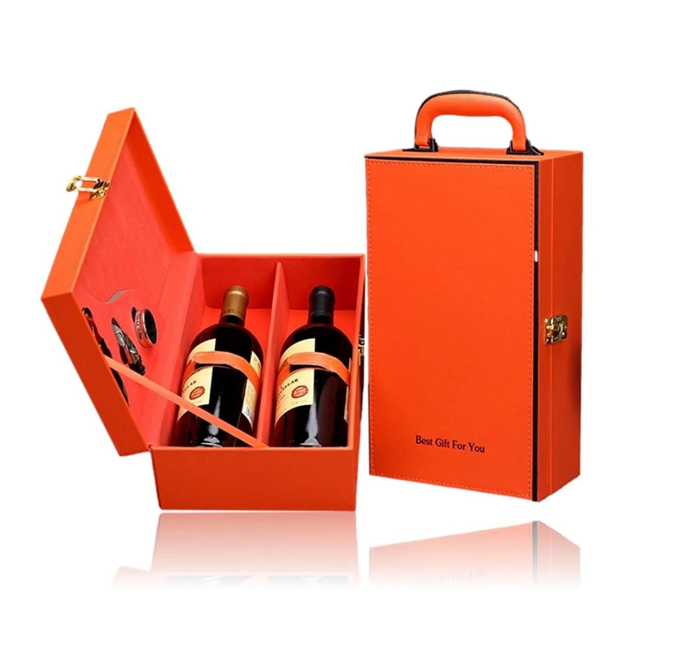 BAYLI Weinbox 2 Flaschen Orange mit Sommelier-Set - Bild 2
