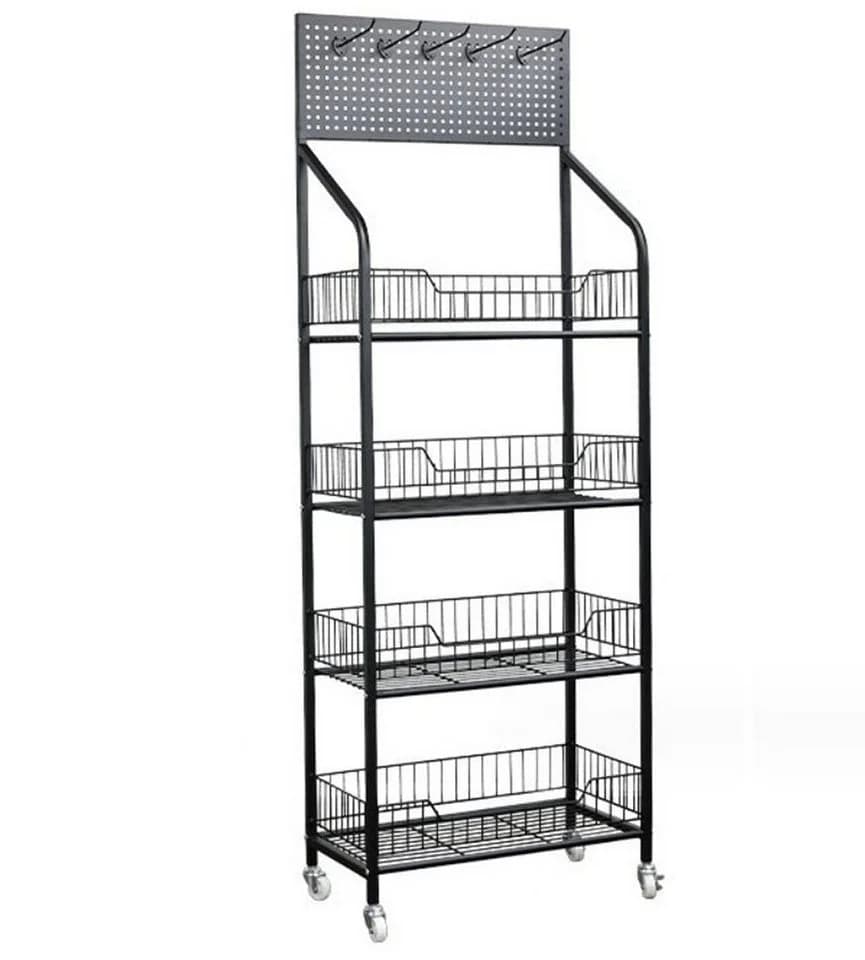 BAYLI Mehrzweckregal Schwarz 140x50x27 cm mit Rollen - Bild 2