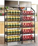 BAYLI Mehrzweckregal Schwarz 140x50x27 cm mit Rollen Bild 4