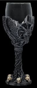 Figuren Shop GmbH Weinglas Geflügelter Baphomet Gothic Deko Totenkopf Bild 1