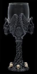 Figuren Shop GmbH Weinglas Geflügelter Baphomet Gothic Deko Totenkopf Bild 4