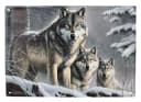 Figuren Shop GmbH Metallschild Blechschild Wolfsrudel im Winterwald Wandschild Wolf Fantasy Bild 2