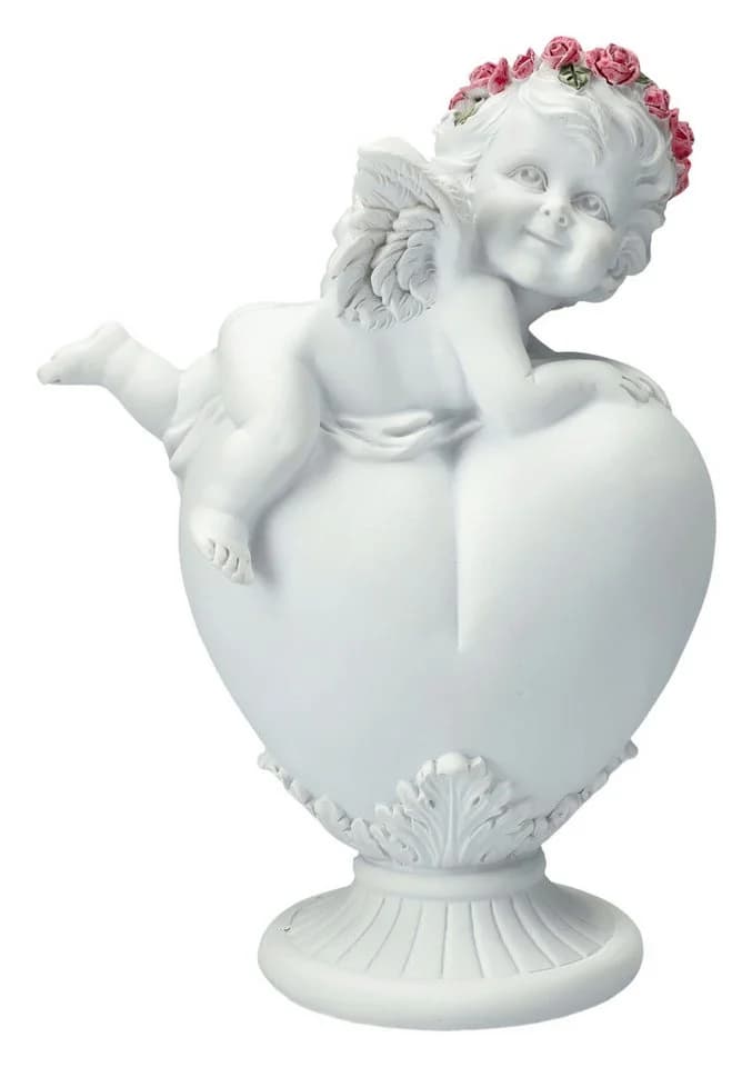 Figuren Shop GmbH Fantasy-Figur Engel Putte mit Rosenkranz auf Herz - Bild 2