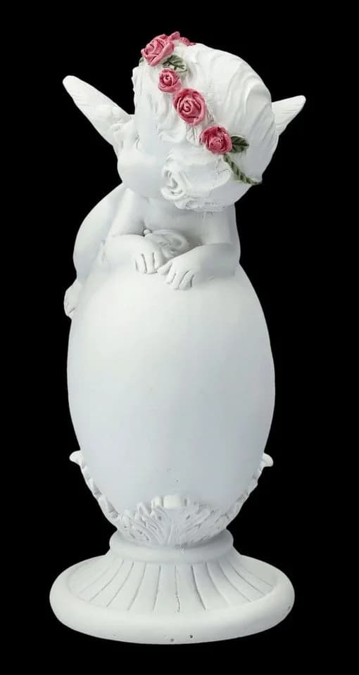 Figuren Shop GmbH Fantasy-Figur Engel Putte mit Rosenkranz auf Herz - Bild 3