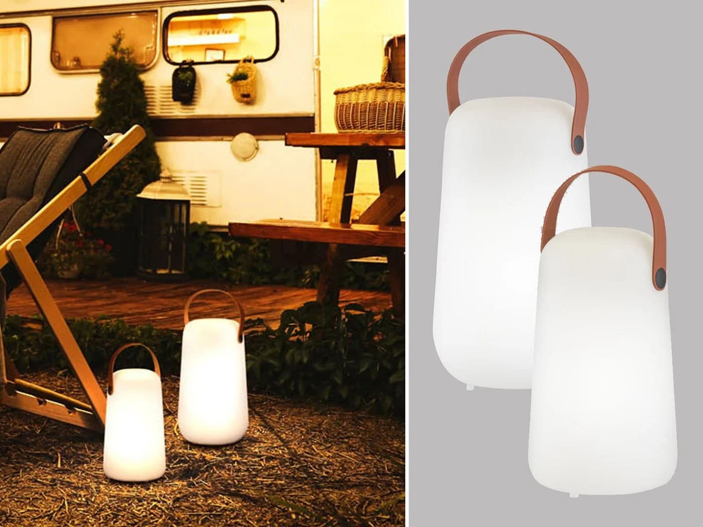 easy! BY FHL LED Außen-Tischleuchte USB-Ladefunktion RGB-Farbwechsler 2er-Set Outdoor
