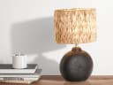 FISCHER & HONSEL LED Nachttischlampe Schwarz Keramik Seegras Boho Dimmbar Bild 1