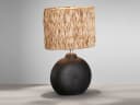 FISCHER & HONSEL LED Nachttischlampe Schwarz Keramik Seegras Boho Dimmbar Bild 3