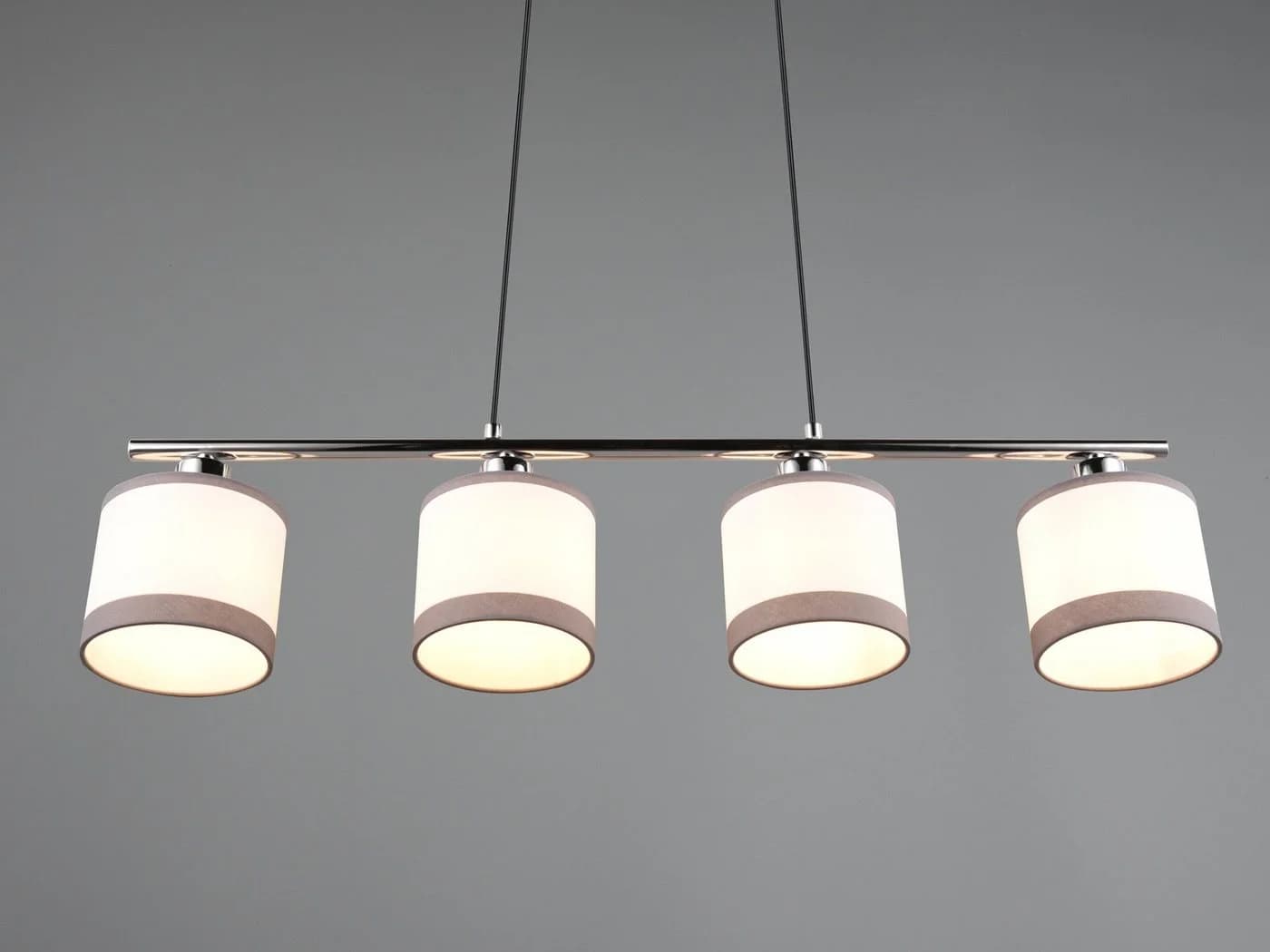 Reality Leuchten LED Pendelleuchte 4-flammig Weiß/Grau - Bild 3