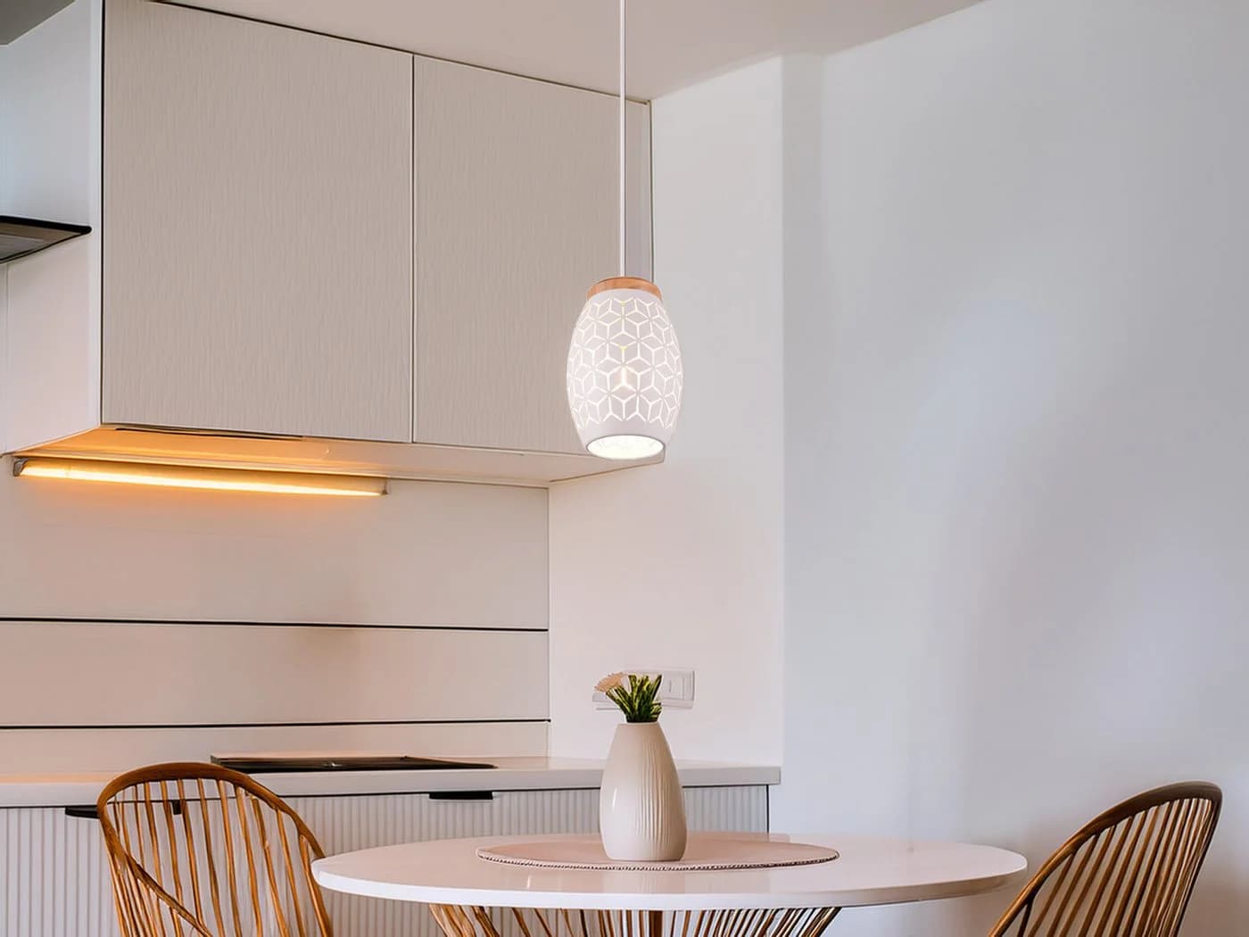 Reality Leuchten LED Pendelleuchte Weiß Dimmbar E27