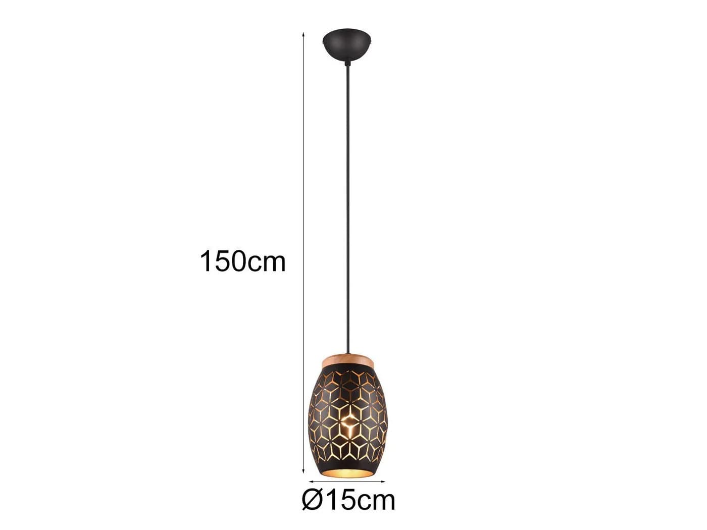 Reality Leuchten LED Pendelleuchte Dimmbar Schwarz Gold - Bild 4