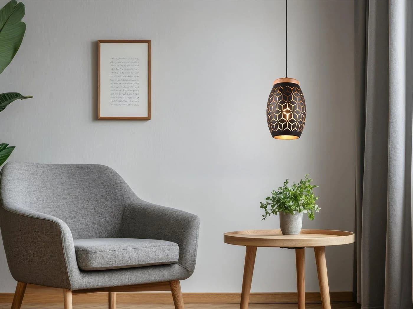 Reality Leuchten LED Pendelleuchte Dimmbar Schwarz Gold - Bild 5